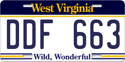 WV license plate DDF663