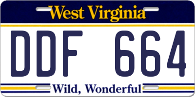 WV license plate DDF664