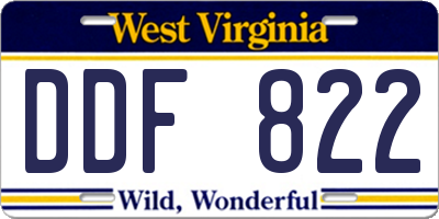WV license plate DDF822