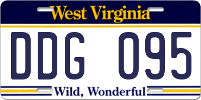 WV license plate DDG095
