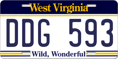 WV license plate DDG593