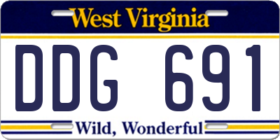 WV license plate DDG691
