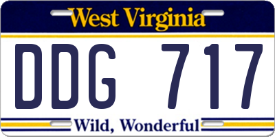 WV license plate DDG717