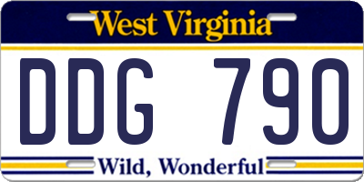 WV license plate DDG790