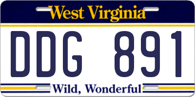 WV license plate DDG891