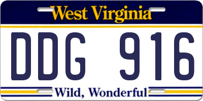 WV license plate DDG916