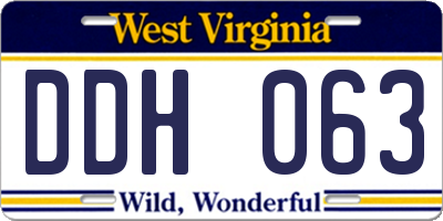 WV license plate DDH063