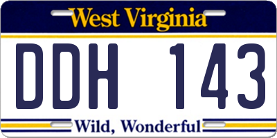 WV license plate DDH143