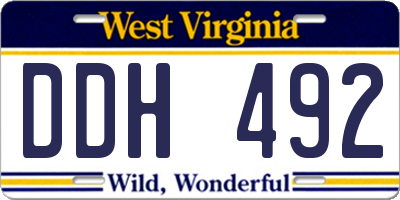 WV license plate DDH492