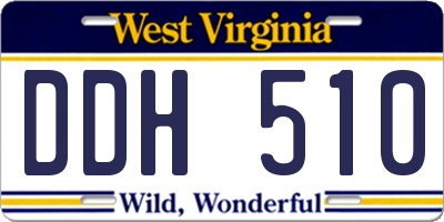 WV license plate DDH510