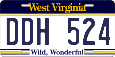 WV license plate DDH524