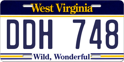 WV license plate DDH748