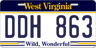 WV license plate DDH863