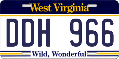 WV license plate DDH966