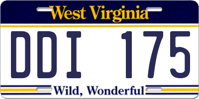 WV license plate DDI175