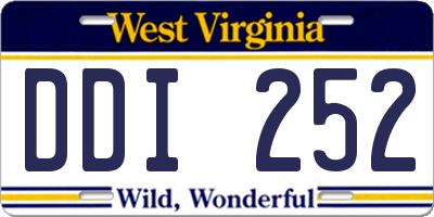 WV license plate DDI252