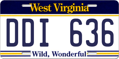 WV license plate DDI636
