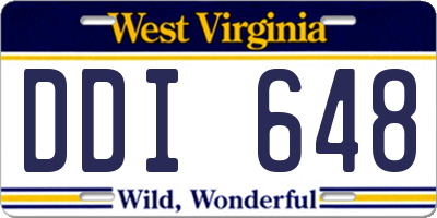 WV license plate DDI648