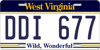 WV license plate DDI677