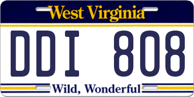 WV license plate DDI808