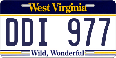 WV license plate DDI977