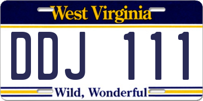 WV license plate DDJ111