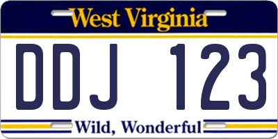 WV license plate DDJ123