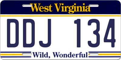 WV license plate DDJ134