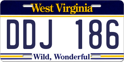 WV license plate DDJ186