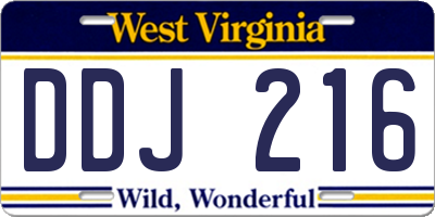 WV license plate DDJ216