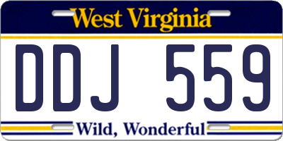 WV license plate DDJ559