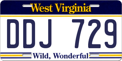 WV license plate DDJ729