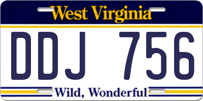 WV license plate DDJ756