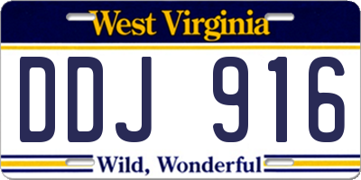 WV license plate DDJ916