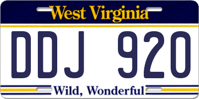 WV license plate DDJ920