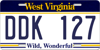 WV license plate DDK127