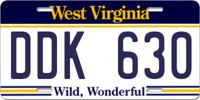 WV license plate DDK630