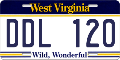 WV license plate DDL120
