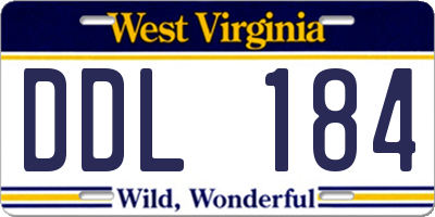 WV license plate DDL184