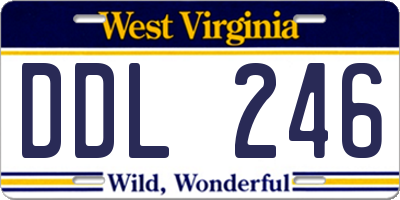 WV license plate DDL246