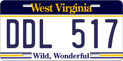 WV license plate DDL517