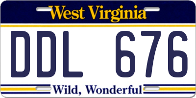 WV license plate DDL676