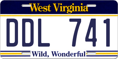 WV license plate DDL741