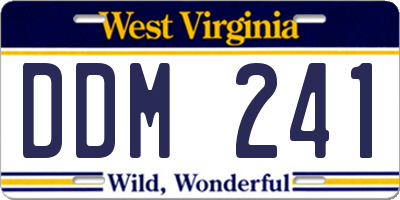 WV license plate DDM241