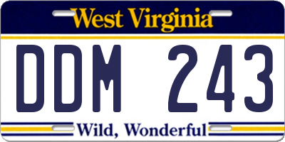 WV license plate DDM243