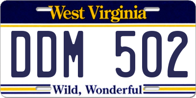 WV license plate DDM502