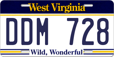 WV license plate DDM728