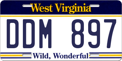 WV license plate DDM897