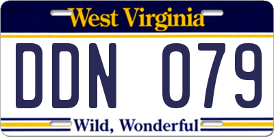 WV license plate DDN079