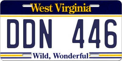 WV license plate DDN446